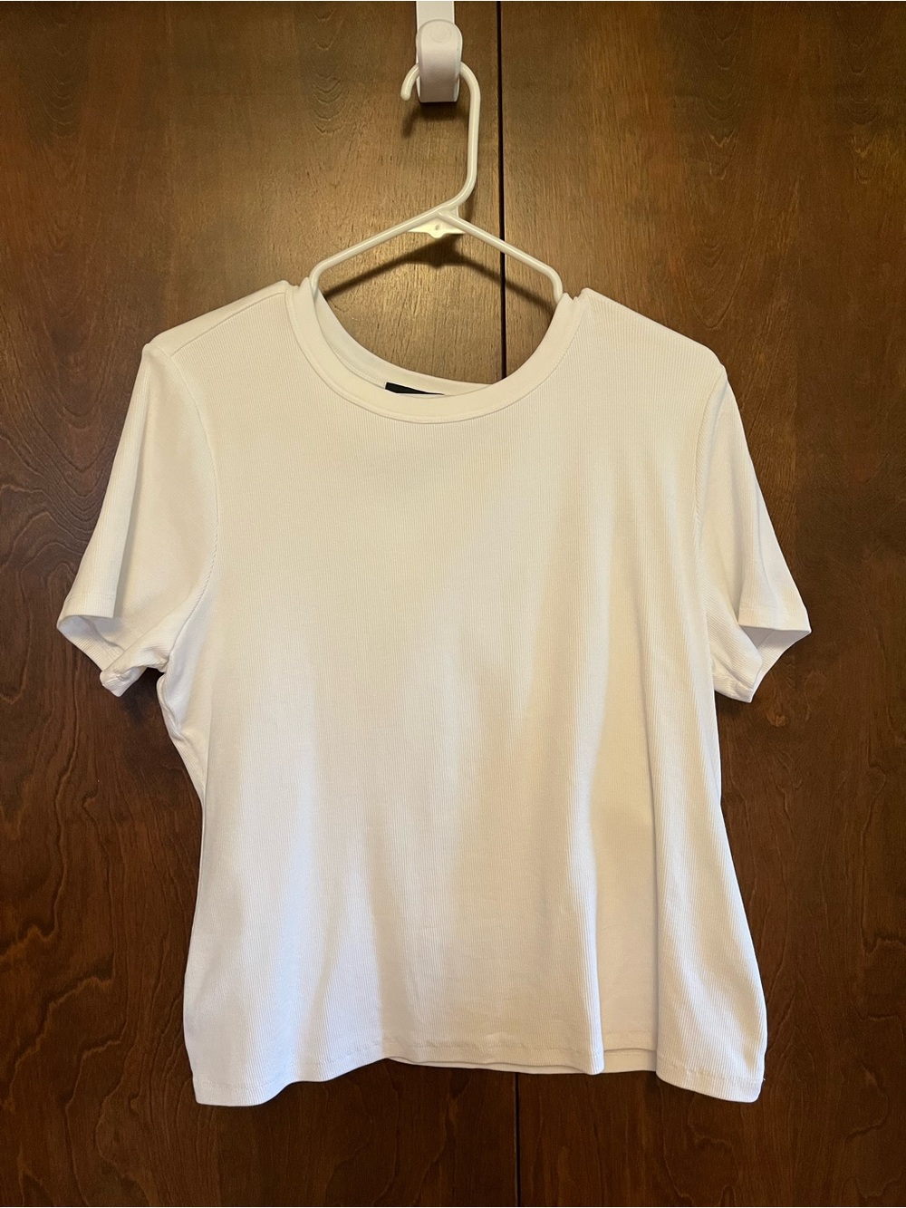 White House Black Market Classic Crewneck Short Sleeve Tee in White